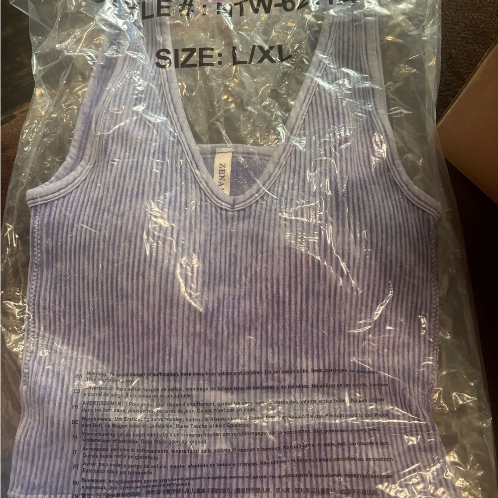 Zenana Brooke Purple Ribbed Tank Top